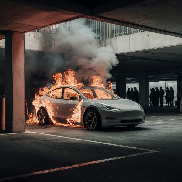 pożar samochodu elektrycznego