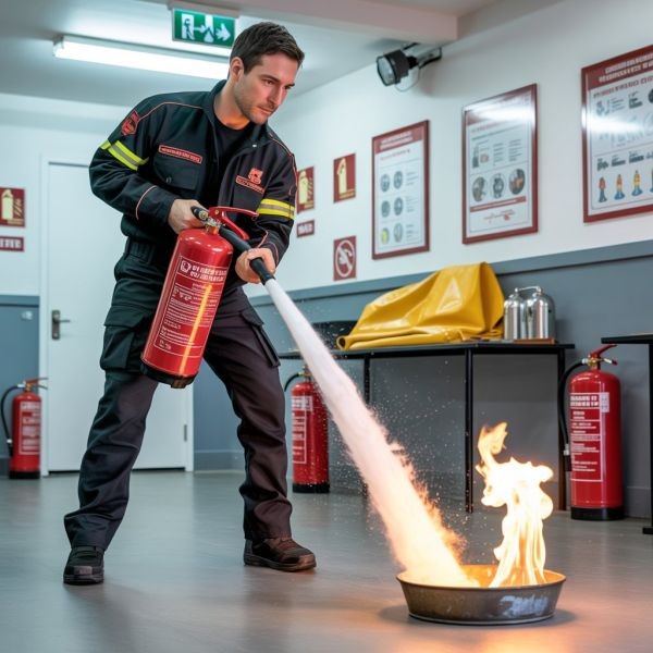 praktyczne wykorzystanie sprzętu gaśniczego