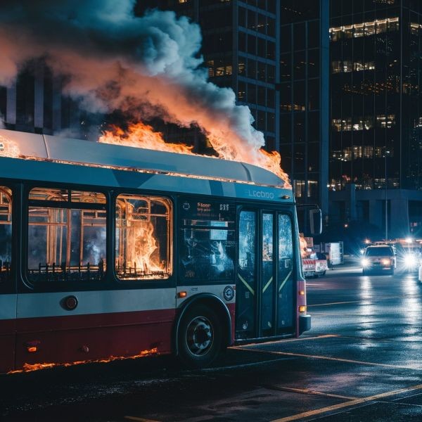 pożar autobusu hybrydowego